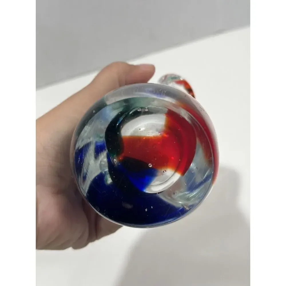 Gorgeous Pair 2 Vintage Art Glass‎ Murano Dolphin Shaped Sommerso Style Vase
